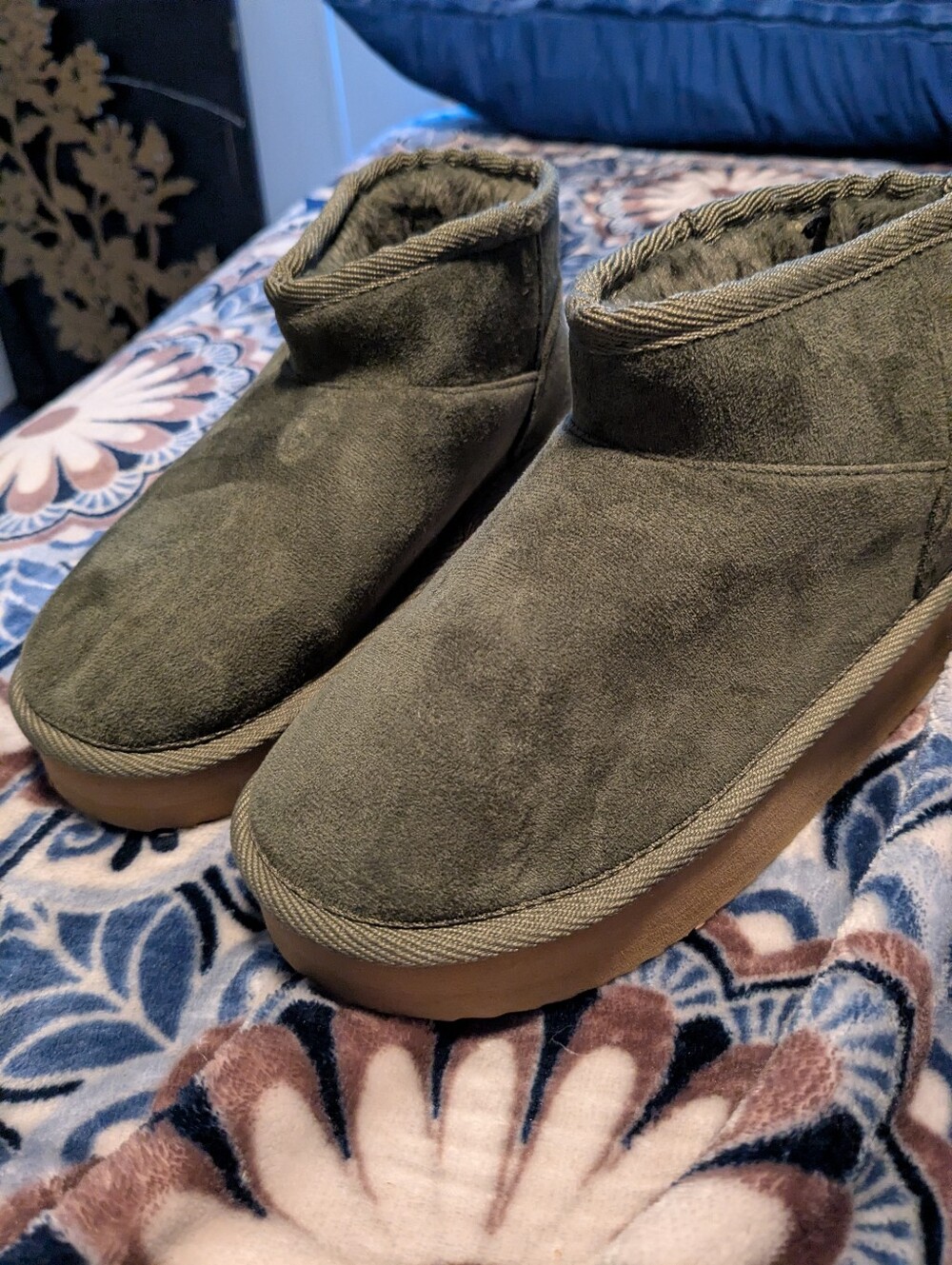 Charcoal Grey Kids Suede Booties
